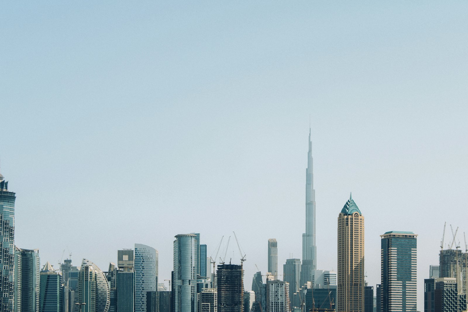 The Dubai skyline on a clear day